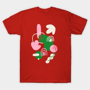 Abstract Party in Red T-Shirt